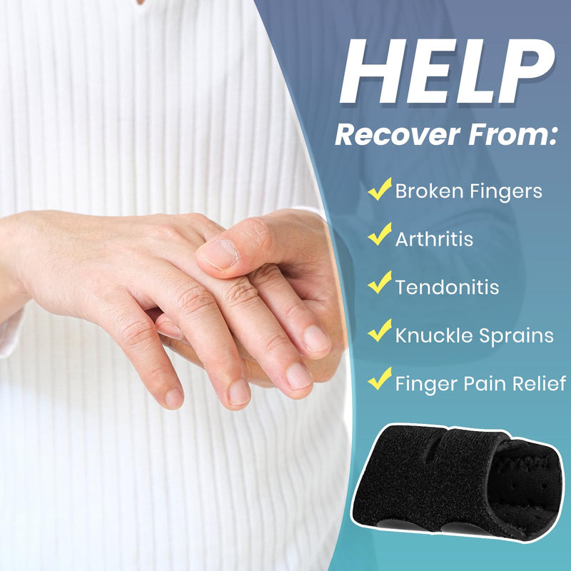 2 Pcs Trigger Finger Splint with 2 Metal Bars for double fingers, Finger Brace Finger Buddy, Immobilizer Support Strap for Arthritis, Tendonitis - Right Hand - BeesActive Australia
