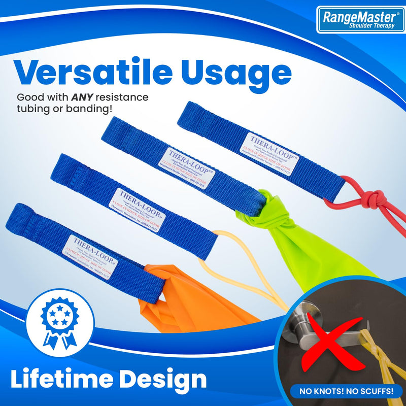 RangeMaster TheraLoop Door Anchors │ Non-Slip │ Complements Exercise Bands or Tubes │ Great for Exercising or Strengthening Activities│10 Pack, Blue 10 - BeesActive Australia