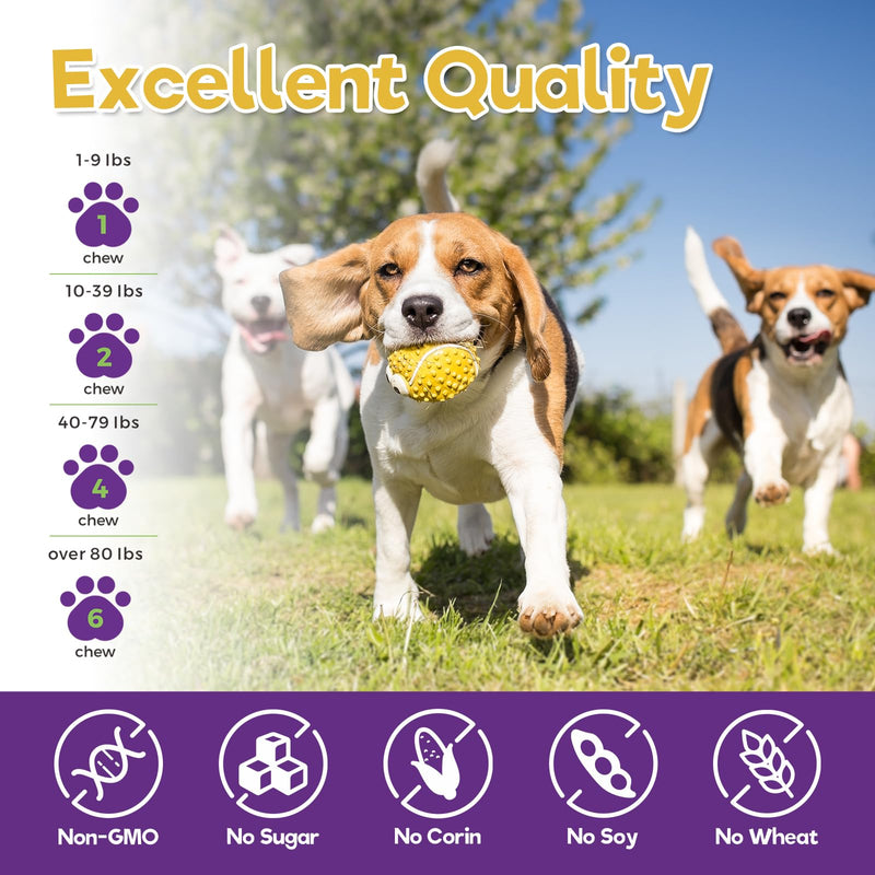 Dog Multivitamin Supplement for Dogs Vitamins Chewable Contain Glucosamine, Vitamin, Probiotics, Omega-3 for Puppy Supplies Skin Coat, Heart, Hips & Joints, Digestion & Immune System 120pcs