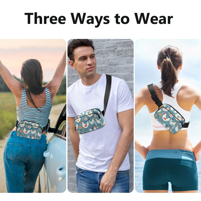 Fanny Pack for Women Men, Cute Chicken Belt Bag Waist Pack Crossbody Bag Bum Bag with Adjustable Strap