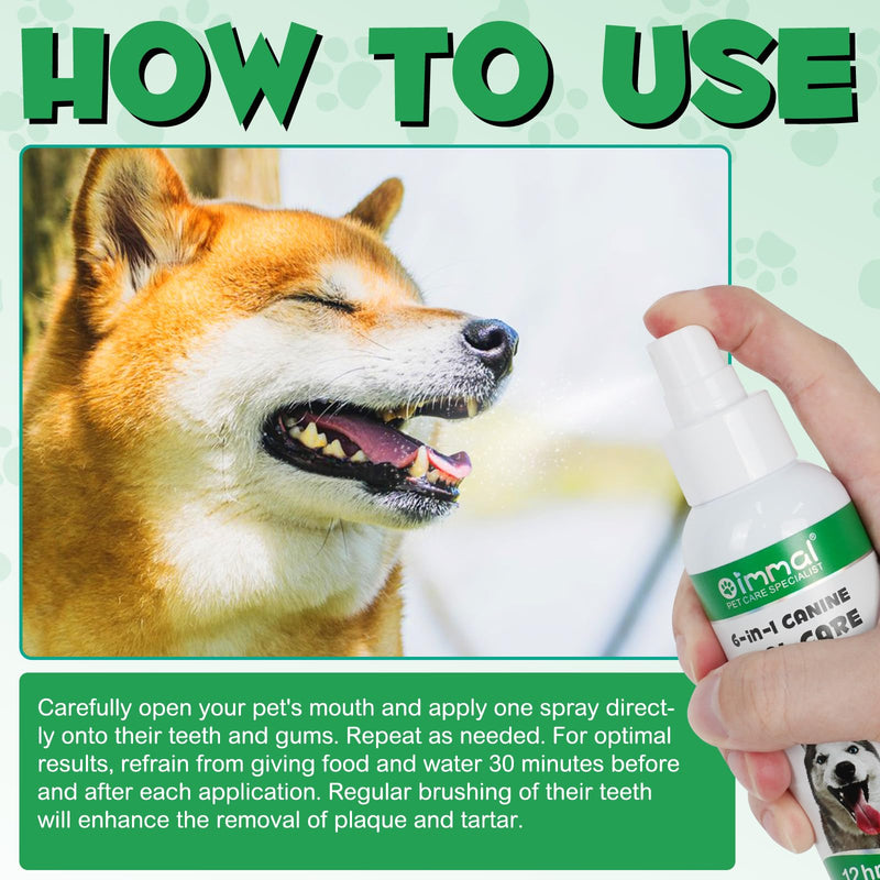 Oral Care Spray for Dogs, Pet Breath Dental Care Spray with Natural Ingredients, Dog Breath Freshener for Bad Breath, Plaque and Tartar, Pet Health Supplies Teeth Treatment Spray - 5.1 Fl Oz / 150ml - PawsPlanet Australia