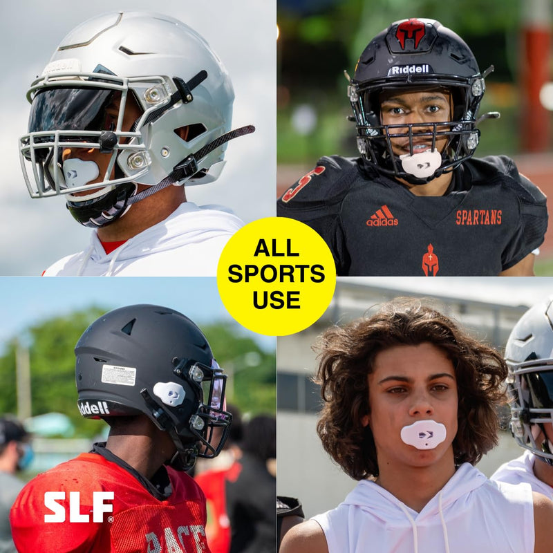 Football Mouth Guard – Lip Guard Football Mouthpiece with Strap – Breathable, Comfortable – Sleefs White