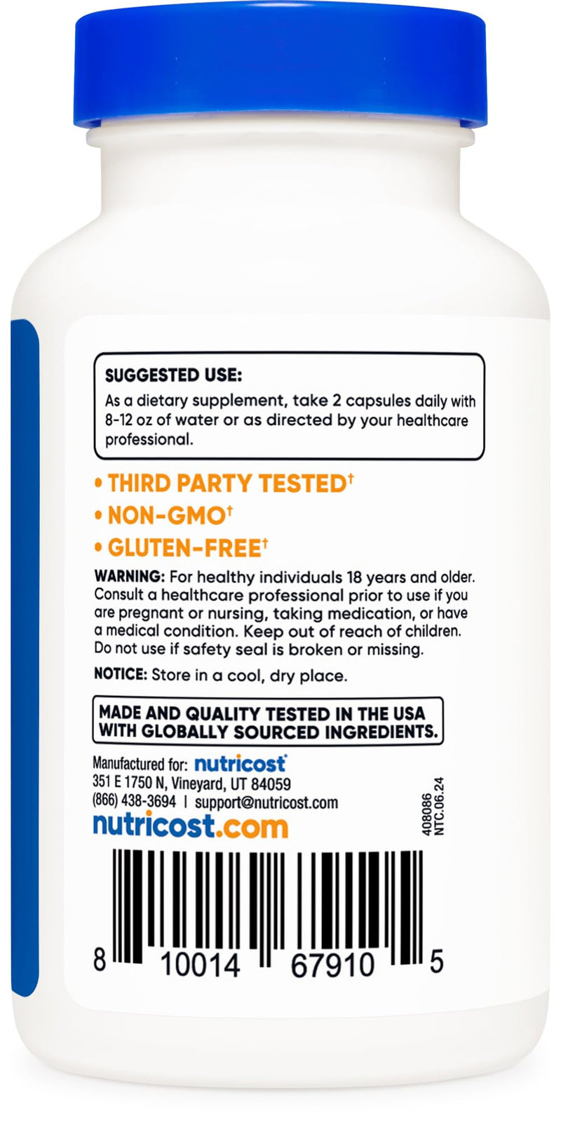 Nutricost Alpha GPC 600mg, 120 Vegetarian Capsules - Non-GMO and Gluten Free, 300mg Per Capsule (Pack of 2) 120 Count (Pack of 2)