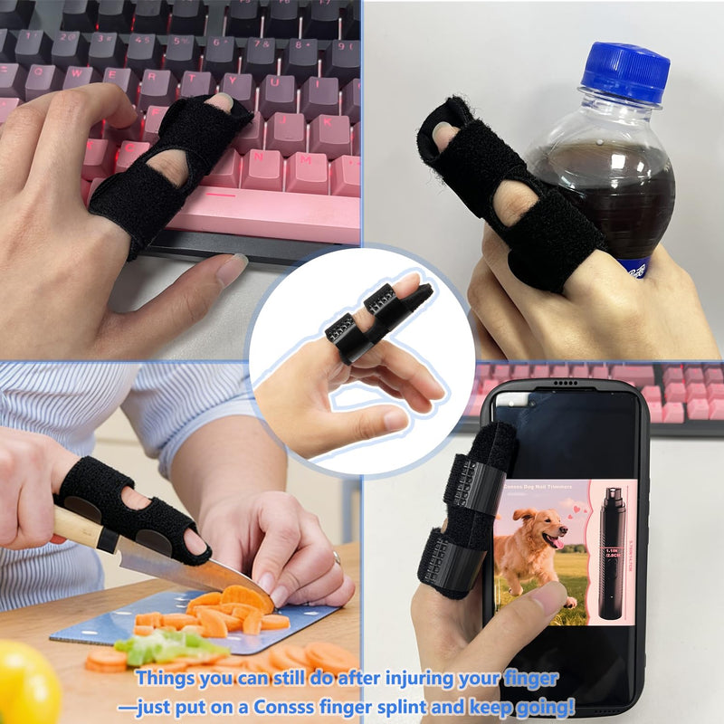 2 Pack Adjustable Trigger Finger Splints, Support for Arthritis, Tendonitis, and Hand Injuries – Ideal for Index, Middle, and Ring Fingers, Comfortable Night & Day Use - BeesActive Australia