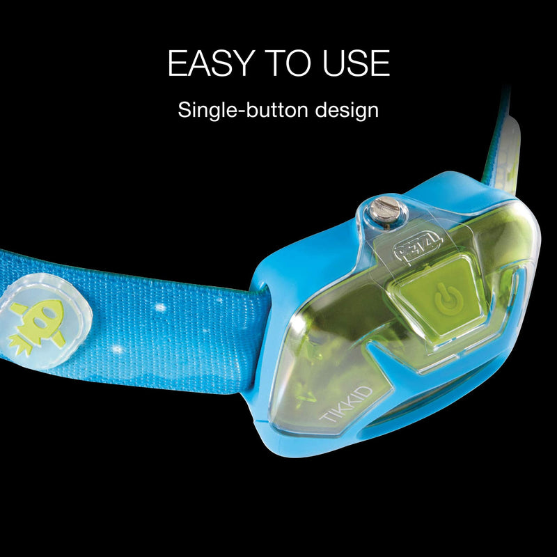 PETZL TIKKID Kids' Headlamp - Compact 20 Lumen Headlamp for Children 3 Years and Older - Blue