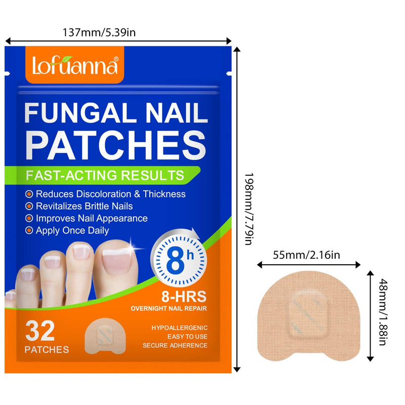 Toenail Treatment Extra Strength - 32 Pcs Nighttime Nail Patches, Overnight Toe Nail Treatments for Damaged Nails Foot Nails Repair and Care, 8-Hour Restores Healthy Appearance (2PCS) 2PCS - BeesActive Australia