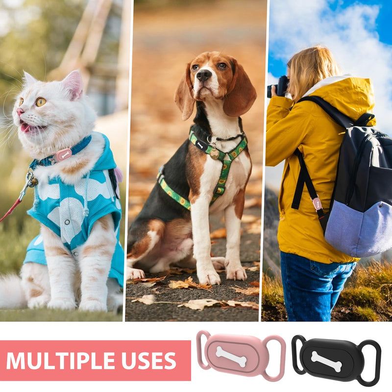 2PCS Cat GPS Tracker Collar Compatible with Samsung Galaxy Smarttag 2, GPS Cat Collar Smarttag 2 Case, Dog Tag Silicone Smart Tag 2 Case, Waterproof, for Children Dogs Cats (Bone Style) - BeesActive Australia