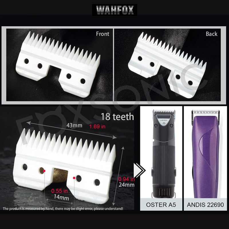 WAHFOX 3pcs fast feed ceramic blades for Oster Fast Feed Clipper Oster A5 Fast Feed Ceramic Blades Fast Feed replacement blade A5 replacement blade (3PCS) - BeesActive Australia