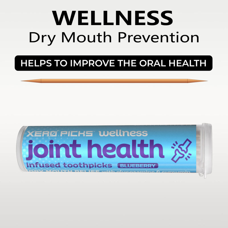 Xero Picks Wellness Flavored Toothpicks Joint Health with Curcumin & Glucosamine (Blueberry, 3 Pack) Kosher - Sugar Free BLUEBERRY