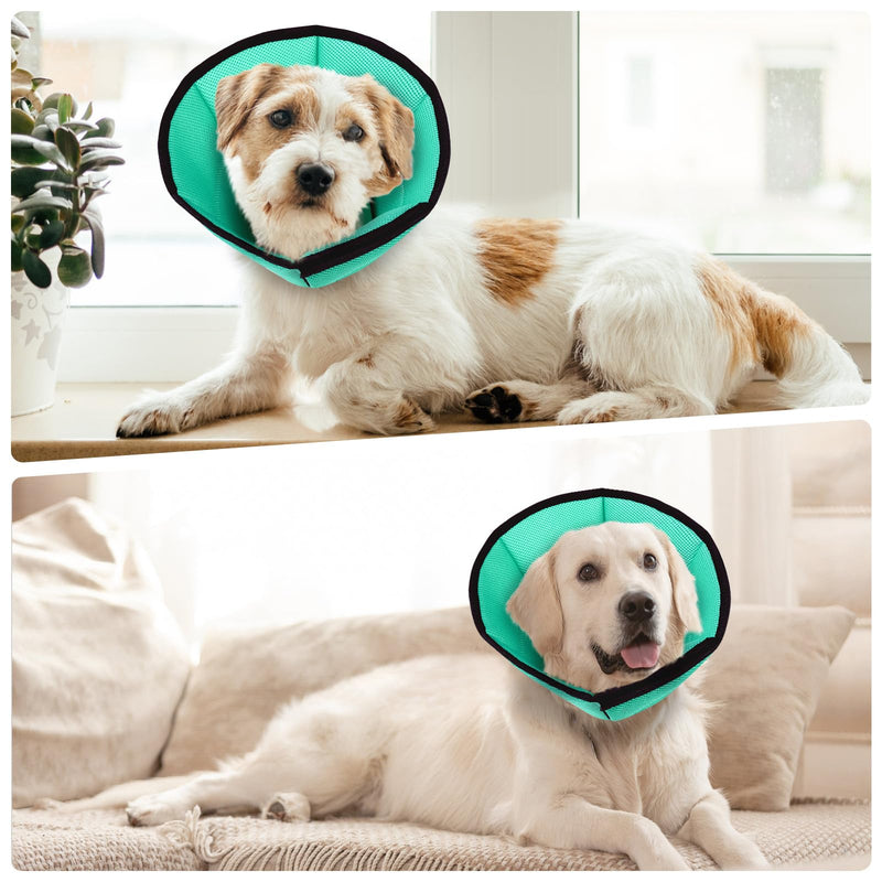PUZAUKAL Soft Dog Collar Leak Protection Adjustable Dog Neck Brace Comfortable Protective Dog Collar Leak Protection Dog Neck Brace After Surgery Bite Prevention Teal (L) L - BeesActive Australia
