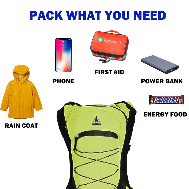 Cango Hydration Backpack with 2L Water Bladder, High Flow Bite Valve, Lightweight Cycling Backpack, Insulated Hydration Running/Hiking Backpack with Storage Green - 2L Water Bladder - BeesActive Australia