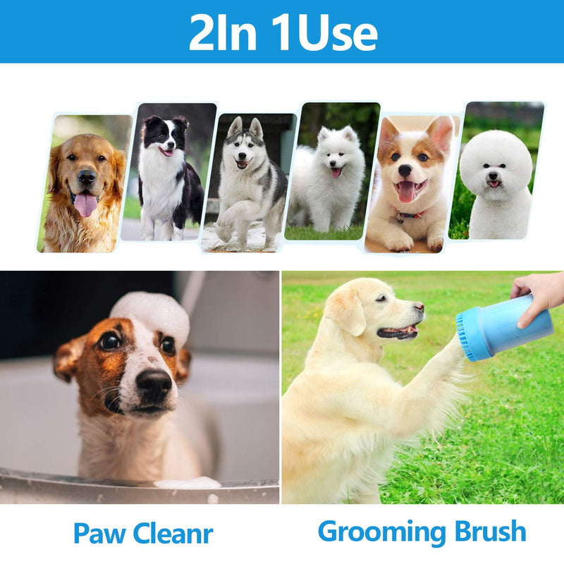 SONEER Paw Cleaner for Dogs, Portable Dog Paw Cleaner, Silicone Pet Paw Cleaner with Towel for Cats and Dogs Paw Washer (10 * 17CM) M - BeesActive Australia