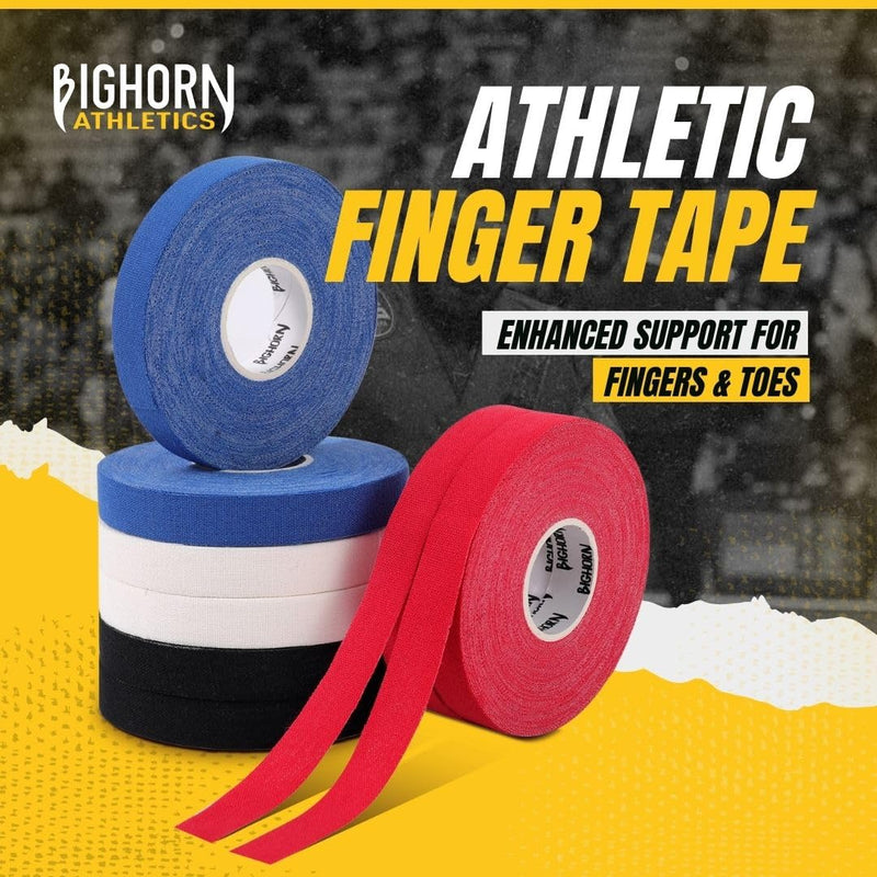 Bighorn Athletics Jiu Jitsu Finger Tape, 0.5-Inch x 45-feet, 8-Rolls | Residue-Free Adhesive | Athletic Sports Tape for BJJ, Wrestling, Climbing, Volleyball, Hands & Toes | Black, Blue, Red, White - BeesActive Australia