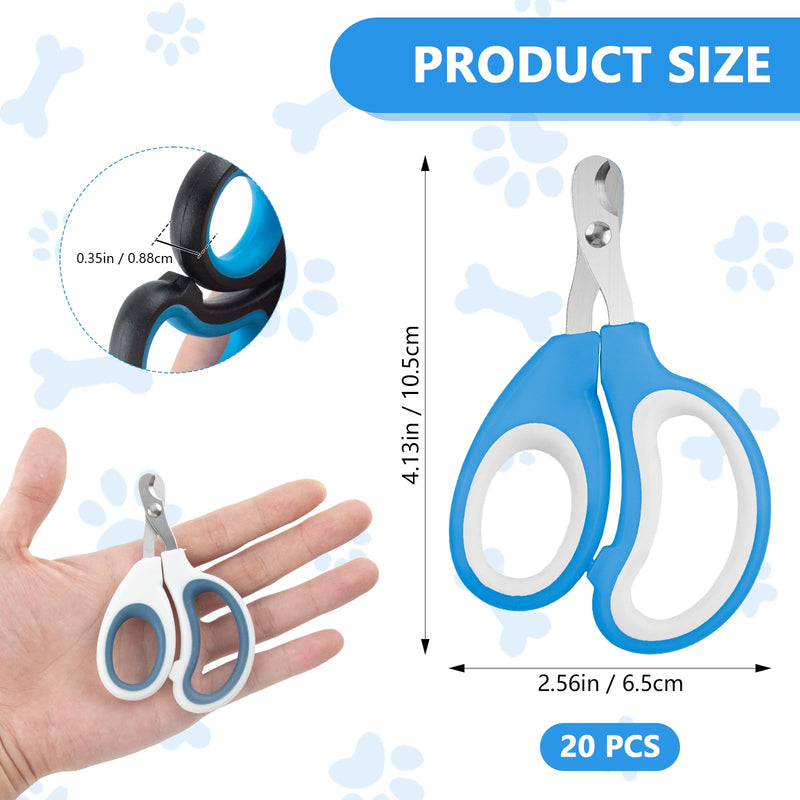 20 Pcs Cat Nail Clipper Bulk Kitten Claw Trimmer Pet Nail Cutter Claw Care for Cats, Kittens, Bunny, Puppy, Rabbit, Gatos, and More