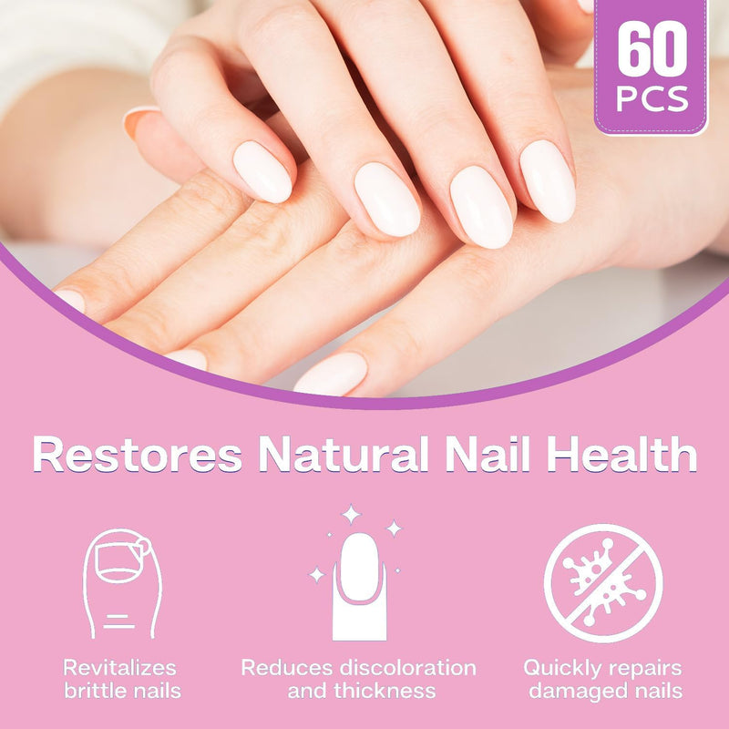 Fungal Nail Patches 60 Pcs – Extra Strength Hydrogel Treatment for Toenail Fungus, Upgraded Overnight Repair Nail Patches, 8-Hour Nighttime Nail Fungus Patches for Nail Fungus Treatment - BeesActive Australia