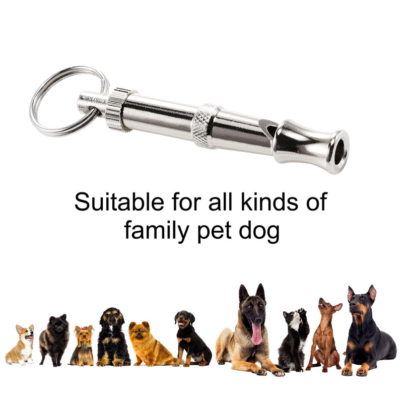 uxcell 1PC Dog Whistle to Stop Barking, Adjustable Sound Pitch Dog Whistle with Keychain, Professional Recall Pet Puppy Cat Dog Training Whistle for Bad Behavior, Silver Tone - BeesActive Australia