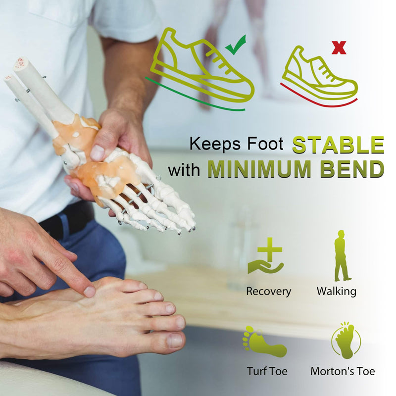 Morton's Extension Orthotic, Carbon Fiber Insole(1 Pair), Turf Toe Plate Rigid Shoe Insert for Morton's Toe, Turf Toe, Arthritis, Hallux Rigidus, Broken Big Toe, Alternative to Turf Toe Brace,275mm 10.83''- 275mm, Women's 11.5-12,Men's 10.5-11