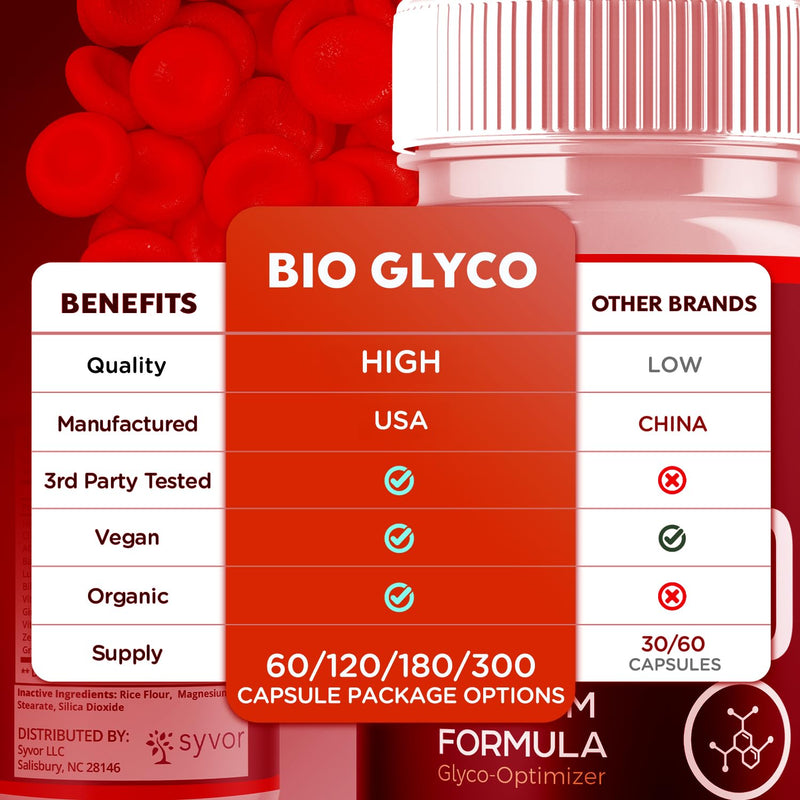 Bio Glyco Capsules, Official Bio Glyco Supplement Formula (60 Capsules)