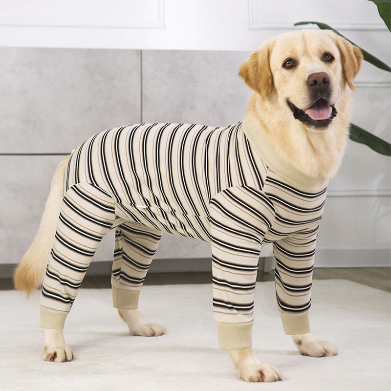Dog Surgery Recovery Suit with Long Sleeves and Legs, Dog Romper with Zip, Full Body Coverage Pet Castration Suit, Dog Bodysuit After Surgery for Wound Protection (Beige, M) Beige - BeesActive Australia