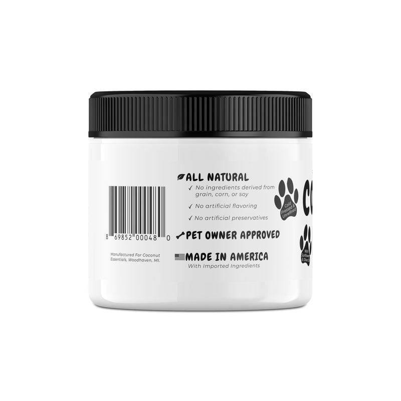 Coconut Essentials Coconut Paws - Dog Skin and Coat, Itching Relief, Hot Spot Treatment, Hair Loss, Cracked Paws, Elbows, Dry Nose | w/Organic Coconut Oil, Olive & Sunflower Oils | Vet Recommended 4oz