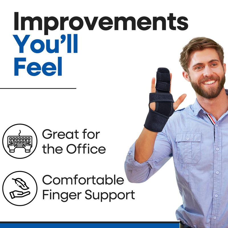Trigger Finger Splint Finger Brace | Middle Finger Splint | Splint For Fractures, Broken Ring Finger, Arthritis, Tendonitis | Mallet Finger Splint Straightener Immobilizer | (RIGHT SMALL-MEDIUM) Small/Medium (Pack of 1) Right
