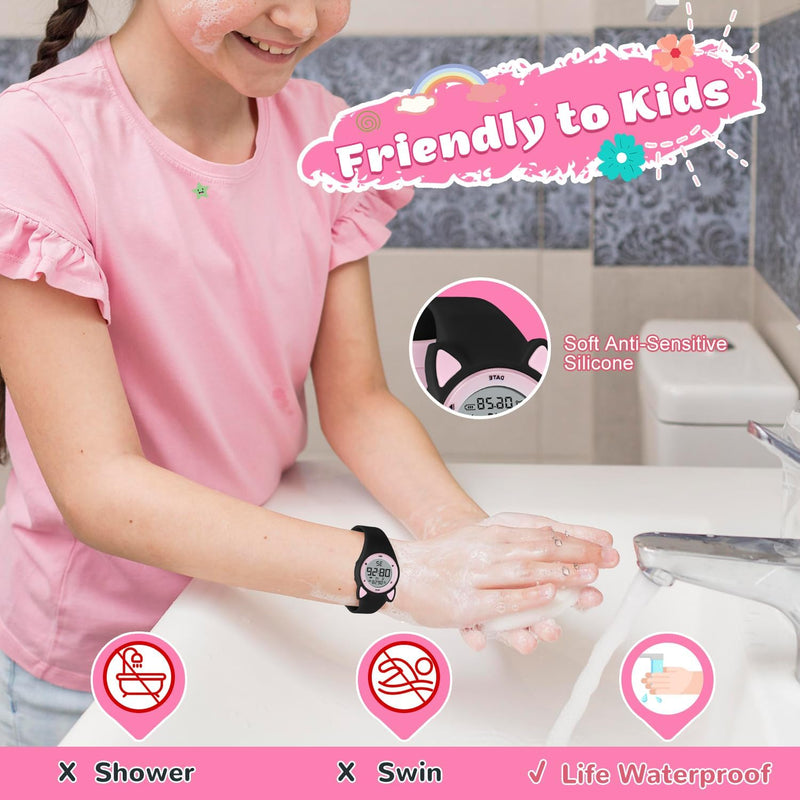 BEN NEVIS Kids Watch, Digital Watch for Boys Girls, Sport Watch with Fitness Tracker, Alarm Clock, Stopwatch, No App and Waterproof, Watch for Kids Ages 5-12 003-BlackPink