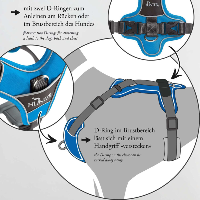 HUNTER dog harness, brown/gray, 56-73 cm 56 - 73 cm