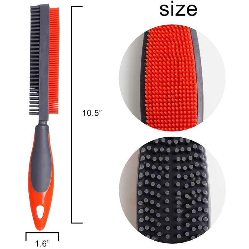 Rubber Pet Hair Removal Brush for Couch Clothes Dog Cat Pet Hair Carpet, Also Used as Dog Cat Bath Brush with Massage Effect (orange) Orange - BeesActive Australia