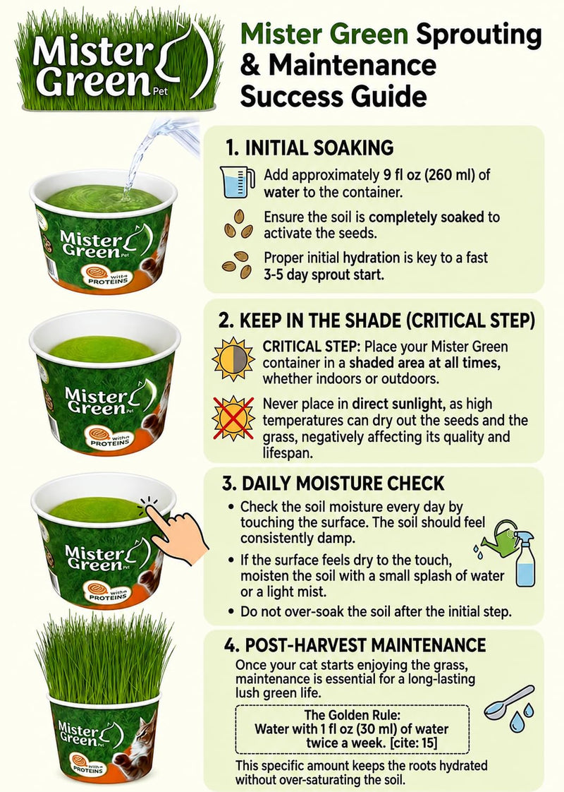 Cat Grass Grow Kit for Indoor Cats – Organic – Easy Grow Fresh Pet Grass – Supports Digestion & Natural Hairball Control – Non - Toxic – Pack (1) | Rich in natural chlorophyll - High natural fiber content - Plant nutrients source - Indoor cat enrichmen...