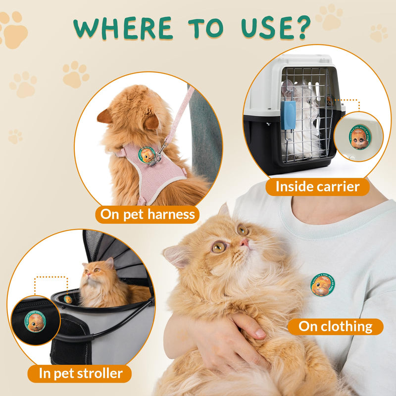 Calming Pop Patch for Cat Travel – Pheromone Diffuser for Cats Reduces Anxiety & Stress-Related Behaviors in Cats & Kittens, Long-Lasting, No Electricity Needed, More Convenient Than Sprays 7 Count