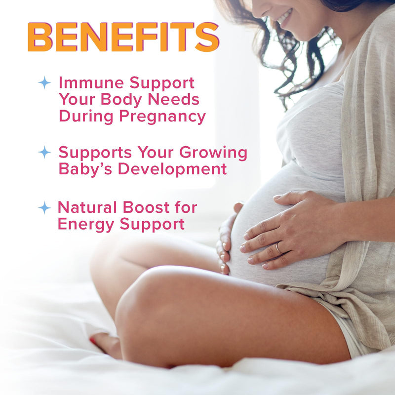 Folic Acid Gummies - Essential Prenatal Vitamins for Women - Daily Folate Vitamin B9 for Mom & Baby Development Support - Before During & After Pregnancy, Natural Orange & Cherry Flavor - 120 Gummies 120 Count (Pack of 1)