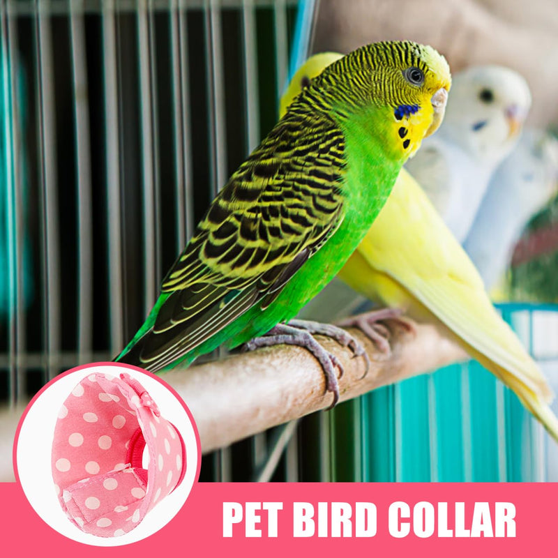 SUPVOX Parrot Recovery Collar Adjustable Bird Neck Cone for Anti-Biting and Pecking Soft Comfortable Protective Ring for Faster Wound Healing Suitable for Medium Birds Pink