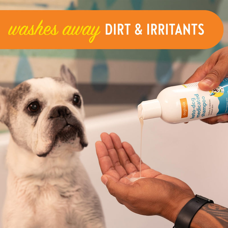 Keto-Dog Medicated 12oz Shampoo for Dogs and Pets – Hint of Mint Scent | Therapeutic Medicated Shampoo with Moisturizing Colloidal Oatmeal | Soothes and Relieves Irritated Skin - PawsPlanet Australia