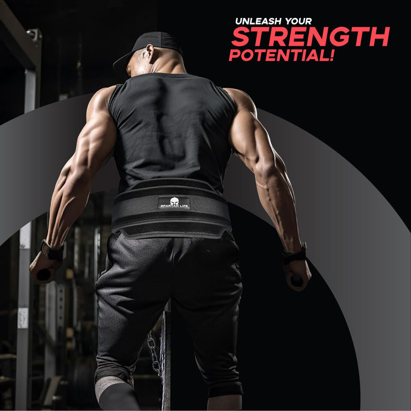 Dip Belt for Weightlifting, Weighted Belt with Chain for Pullup, Gym Lifting Belt for Powerlifting, Squat, Bodybuilding, Heavy Duty Steel, Workout Belt with Comfortable Neoprene Support Black