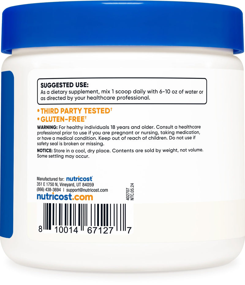 Nutricost L-Carnosine Powder 100 Grams (200 Servings) - Non-GMO 3.5 Ounce (Pack of 1)