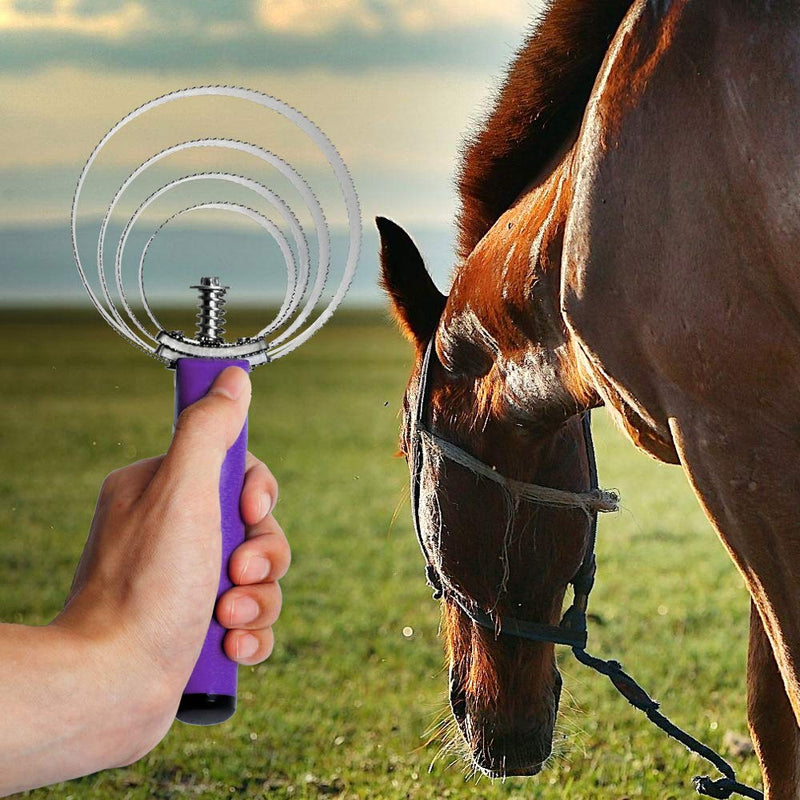 Reversible Stainless Steel Curry Comb with Soft Touch Grip (Purple) purple - BeesActive Australia