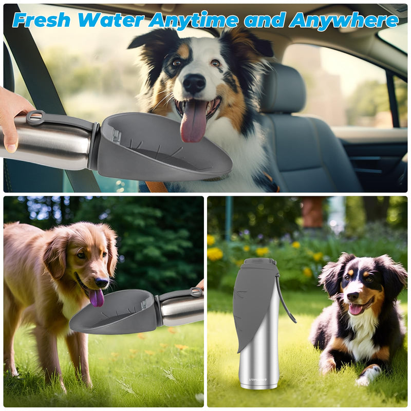 URPOWER 27 Oz Large Dog Water Bottle, Double Wall Insulated Stainless Steel Dog Travel Water Bottle Leak Proof Portable Pet Water Dispenser BPA-Free Drinking Bowl for Dog Outdoor Walking, Hiking - BeesActive Australia
