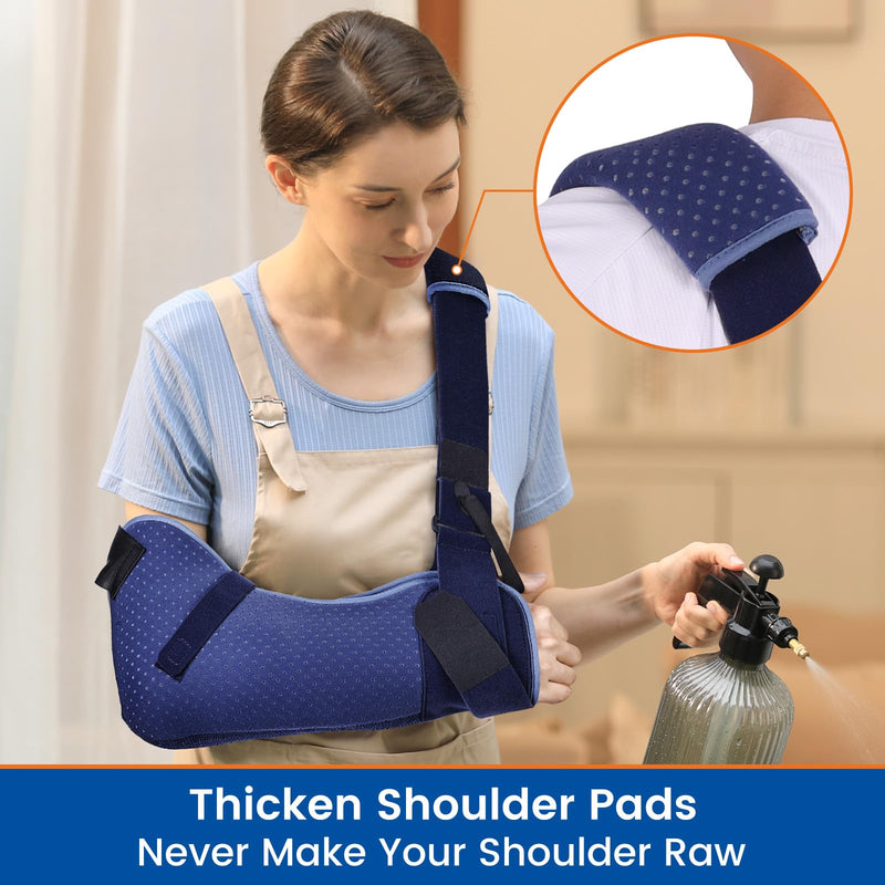 Arm Sling for Shoulder Injury with Waist Strap - Immobilizer Brace Support for Sleeping, Rotator Cuff Surgery (Comfort Version, Left, Medium,28.5-41inch) M Left Arm