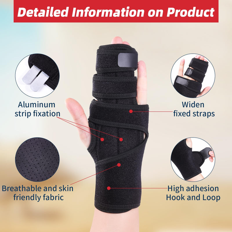 lefeke Trigger Finger Splint, 3 Fingers Brace for Index, Middle, Ring or Little Finger, Adjustable Hand Splint for Broken Fingers, Finger straightener for Arthritis Contractures(Left) Left