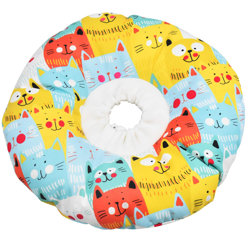 AvoDovA Cat protective collar, neck collar, cat collar, soft, cat recovery collar, pet protective collar, adjustable protective cotton ring, protective for cats and dogs (S) S - BeesActive Australia