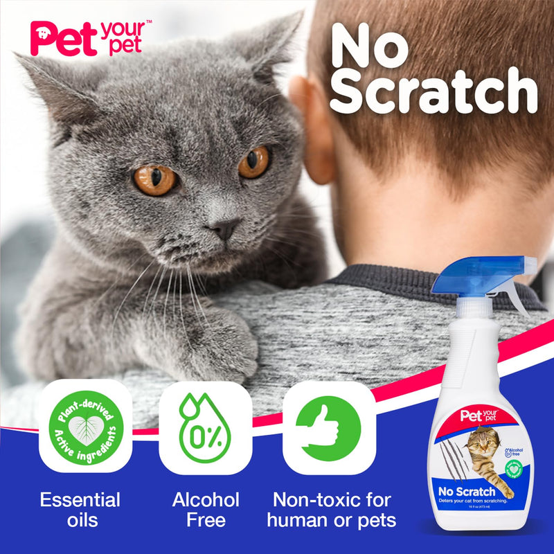 No Scratch Cat Deterrent Spray, 16 Fl Oz– Non-Toxic Cat Scratch Spray for Carpets and Furniture – Natural Cat Scratch Deterrent Spray – Indoor/Outdoor Anti-Scratch Keep Off Cat Spray - BeesActive Australia