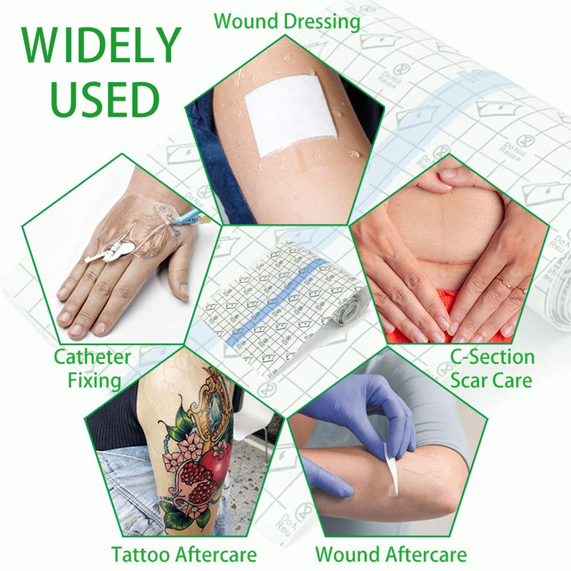 Flatoedu Tattoo Aftercare Bandage Roll 10" x 10 Yard - Waterproof Film 10 x 360 Inch