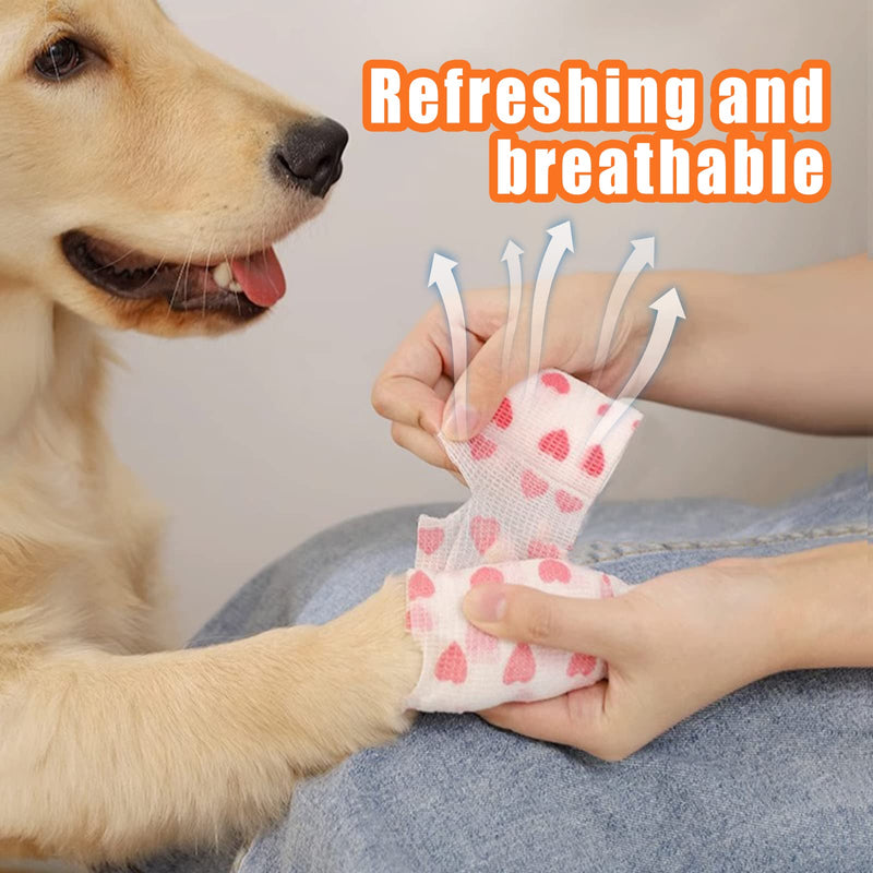 6 Roll 2 Inch x 5 Yards Pet Vet Wrap for Dogs Cats, Cohesive Bandages in Bulk, Colorful Cute Non-Woven Self Adhesive Bandages Wrap Roll for Pet Animals Wound Care Ankle Sprains & Swelling fruit - BeesActive Australia