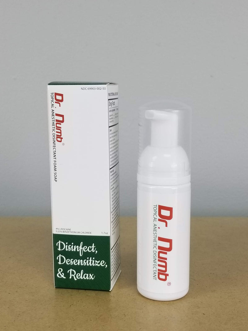 Dr. Numb 4% Lidocaine Topical Anesthetic Foam Soap – Fast-Acting Temporary Pain Relief, Burn Itch Relief Numbing – Gentle Foam Cleanser 1.7 oz 2 Pack 1.7 Ounce (Pack of 2)