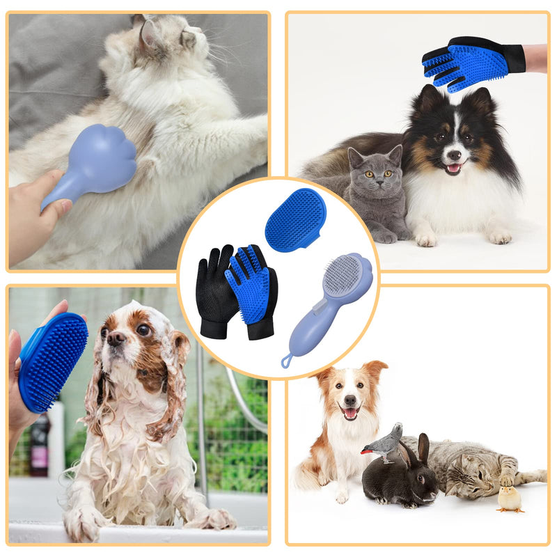 GJEASE Cat Grooming Glove Brush,Self-Cleaning Slicker Pet Brush for Short and Long Haired pats,Dog Bath Brush for Shedding and Grooming,Removes Loose Hair and Tangles,Promote Circulation Sunflower - BeesActive Australia