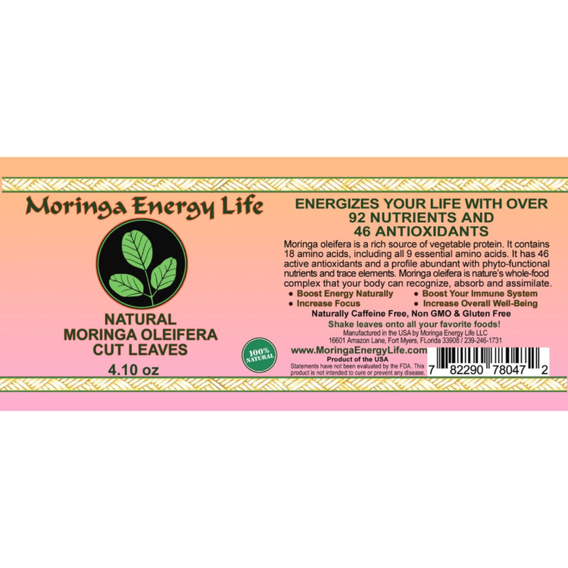 Moringa Leaf Shaker with Pure Moringa Leaf with Essential Nutrients and Rich in Vitamins, Aminos and Trace Minerals in Moringa Shaker 4.10 oz