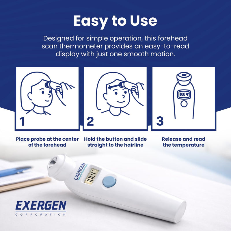 Exergen TAT-2000C+ Temporal Artery Thermometer – Fast & Accurate Forehead Thermometer for Adults, Kids & Babies