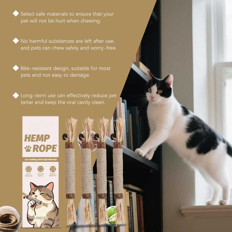 6 Pcs Matatabi Silvervine Chew Sticks,Cat Toys Silvervine Sticks,Cat Grinding Stick & Chew Toy for Dental Health, Natural Catnip & Silvervine Cat Toy for Indoor Cats Kitten Teething Chew Toys