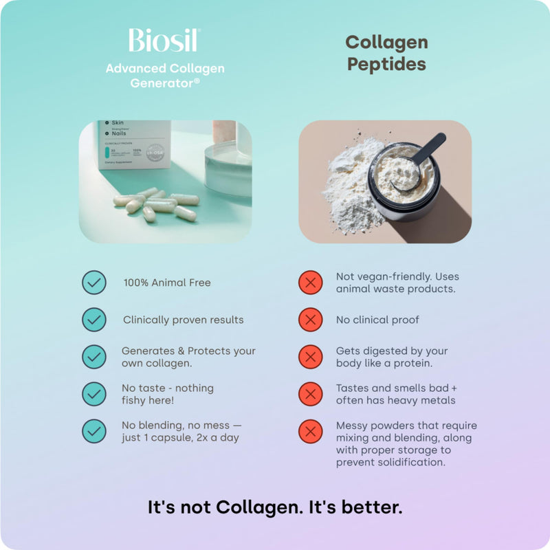 Biosil Collagen Booster Supplement - 60 Original Capsules, Pack of 2 - Patented ch-OSA Activator for Skin, Hair, Nails & Joints - Supports Natural Production - 60-Day Supply 60 Original Caps (Pack of 2)