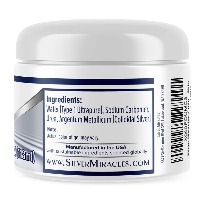 Silver Miracles Colloidal Silver Gel - Nano Silver Gel Wound Care - Healing Ointment for Burns & Irritated Skin - 4 Oz Unscented - Two Pack Unflavored 4 Fl Oz (Pack of 2)